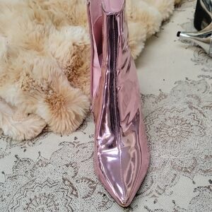 Koi Shiny Pink Heeled Boots